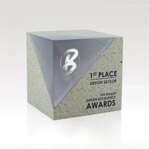 Atlas Award - Concrete and Resin Cube 3.5"