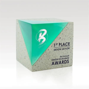 Atlas Award - Concrete and Resin Cube 3.5"