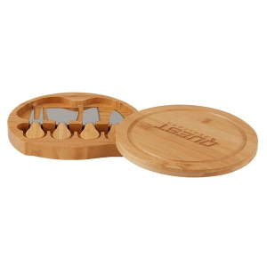 5-Piece Swivel Top Bamboo Cheese Board Set